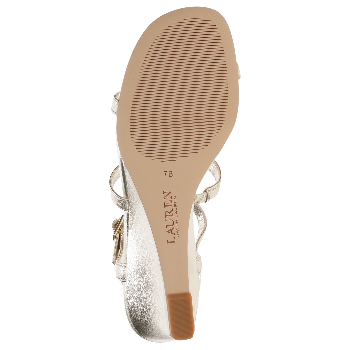 Damskie sandały LAUREN RALPH LAUREN ELINA SANDALS CASUAL WEDGE 802740045001 kolor złoty