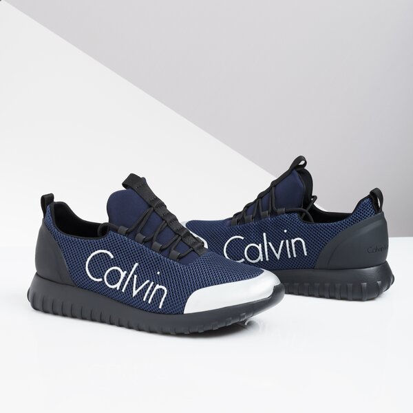 Męskie sneakersy (buty) CALVIN KLEIN RON MESH/BRUSHED METAL s0506ina kolor granatowy