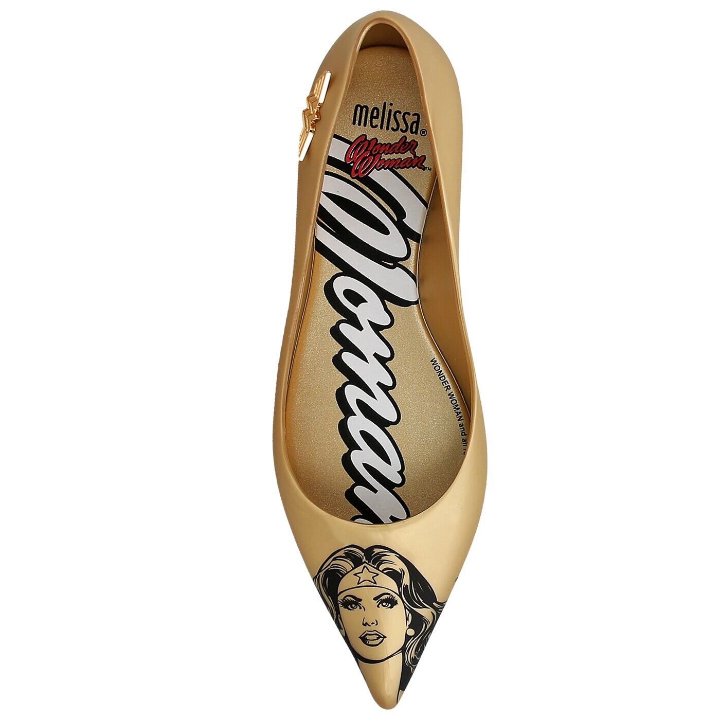 Damskie baleriny (buty) MELISSA GLAM + WONDER WOMAN 3222006525 kolor złoty