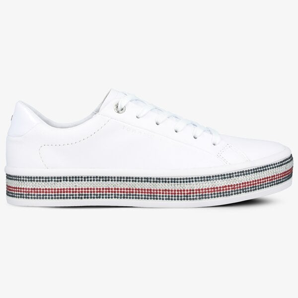 Damskie trampki TOMMY HILFIGER TOMMY JEWELED SNEAKER fw0fw04596ybs kolor biały