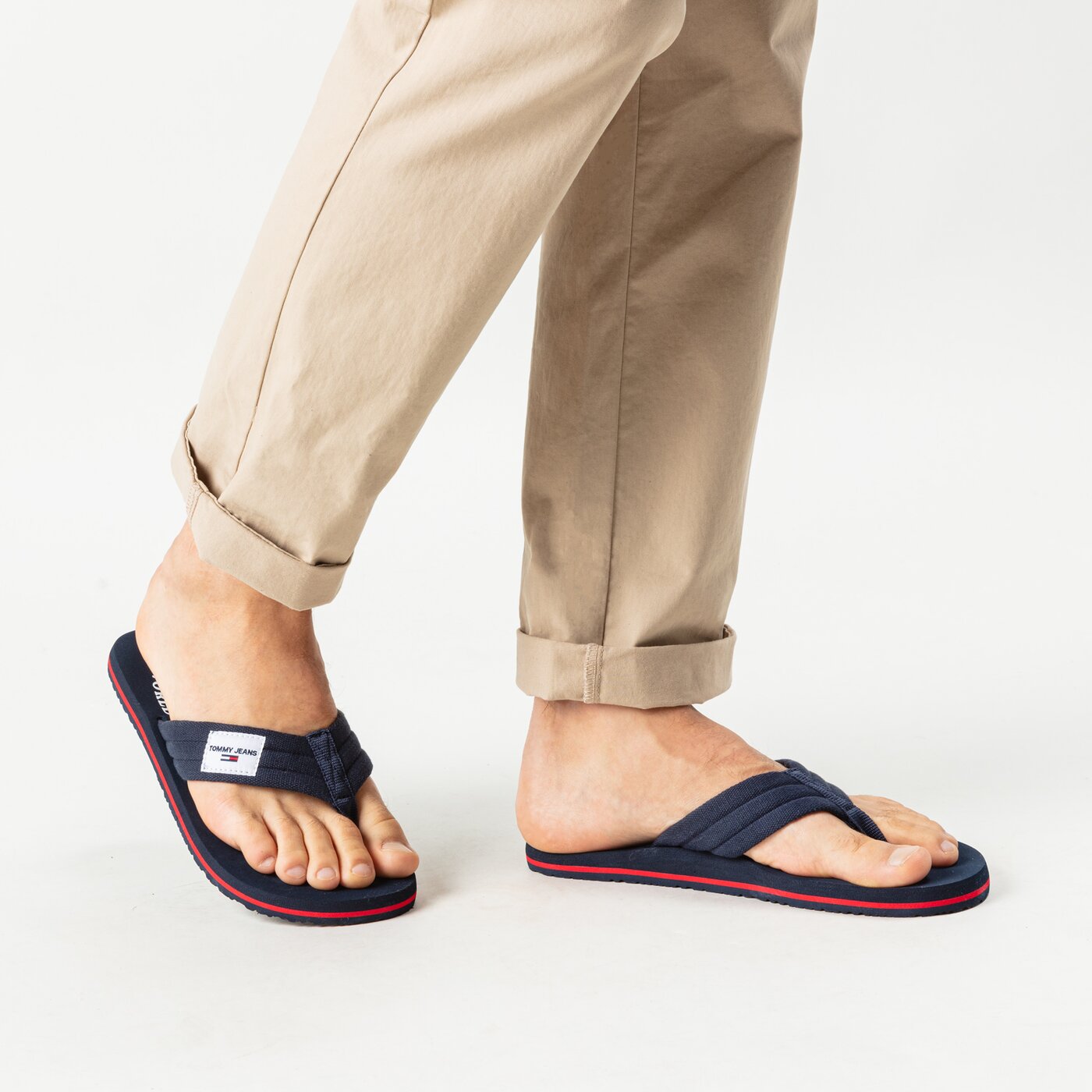 Męskie klapki TOMMY HILFIGER TOMMY JEANS MENS BEACH SANDAL em0em01002c87 kolor granatowy