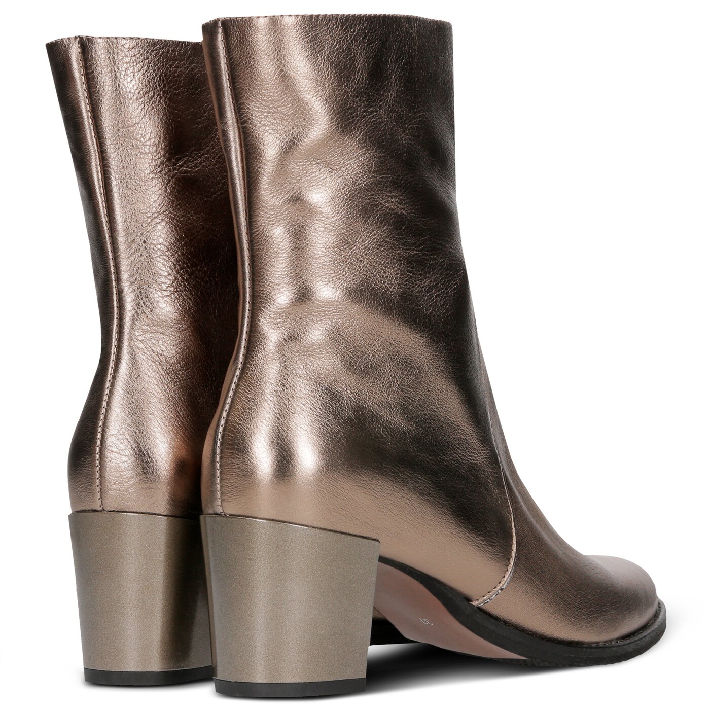 Damskie botki / sztyblety SYMBIOSIS MARIAH METALIC  834104 kolor srebrny