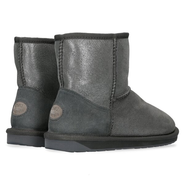 Damskie botki / sztyblety EMU STINGER METALLIC MINI w11378charcoal kolor szary