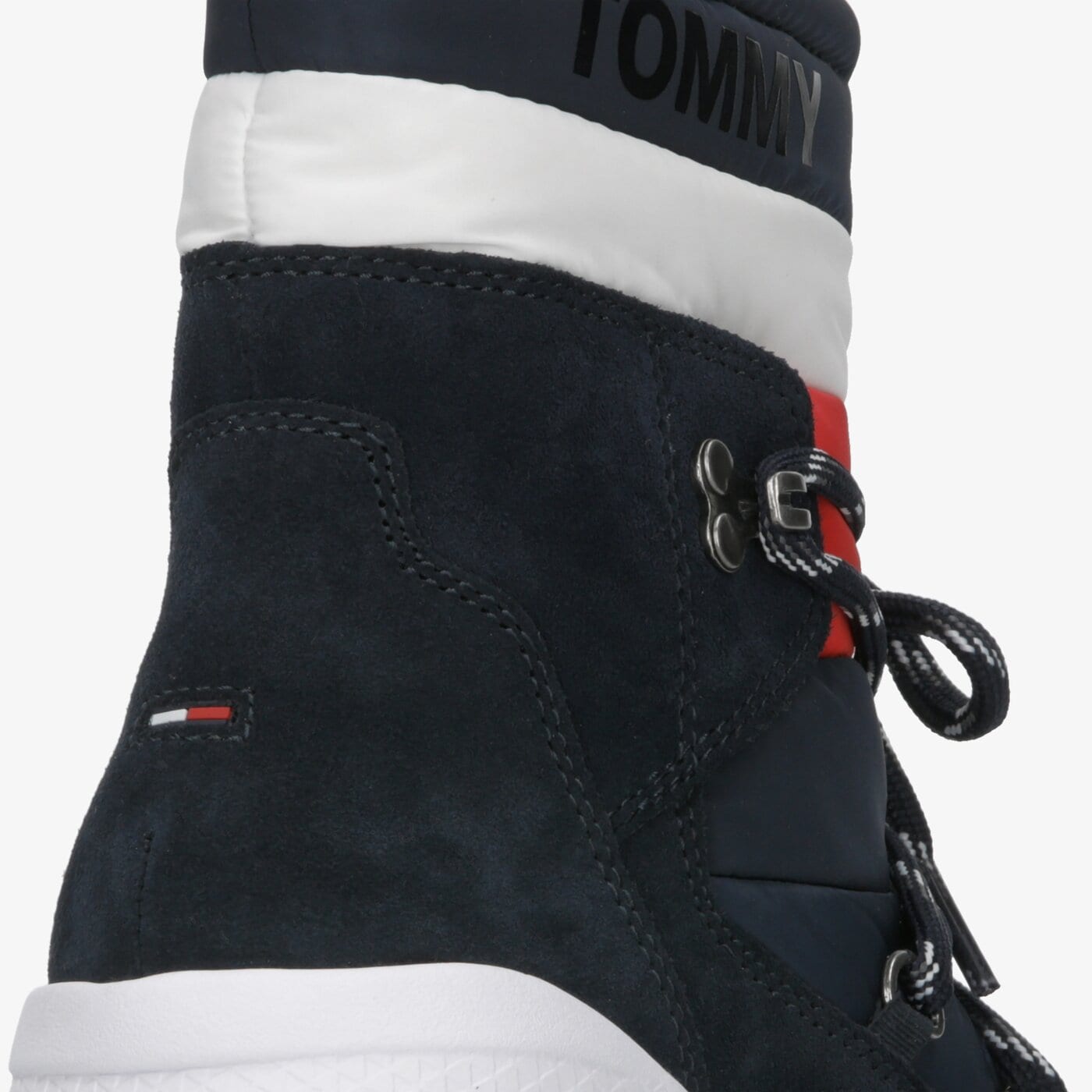 Damskie śniegowce TOMMY HILFIGER CORPORATE PADDED NYLON BOOT en0en00671403 kolor granatowy