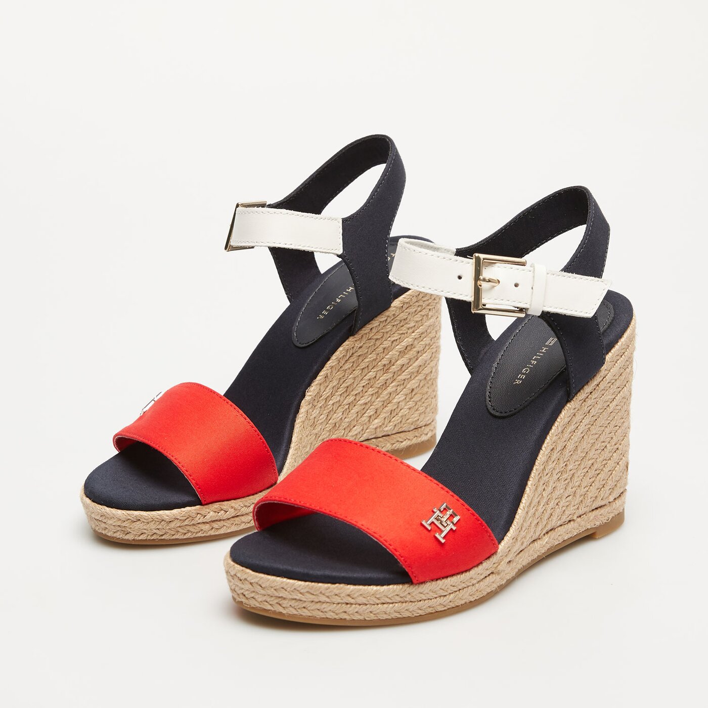 Damskie szpilki / czółenka TOMMY HILFIGER STRIPES WEDGE SANDAL fw0fw080530g0 kolor multicolor