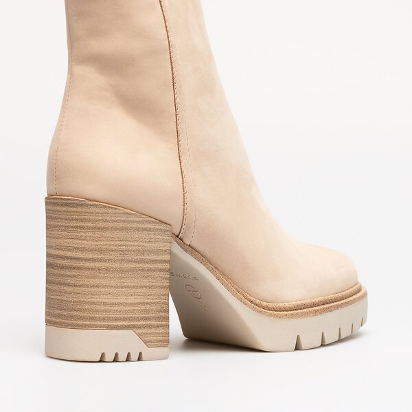 Damskie botki / sztyblety TAMARIS BOOTS 90 IVORY 1-1-25411-29-418 kolor beżowy