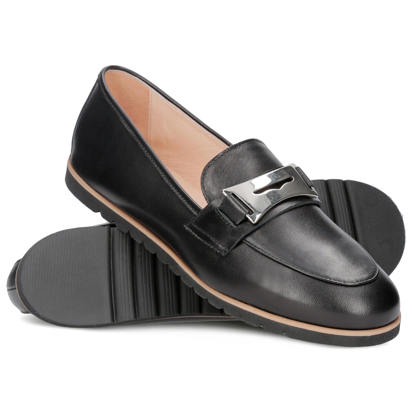 Damskie mokasyny i półbuty BALDOWSKI MOKASYNY CZARNE w00341/0046/002 kolor czarny