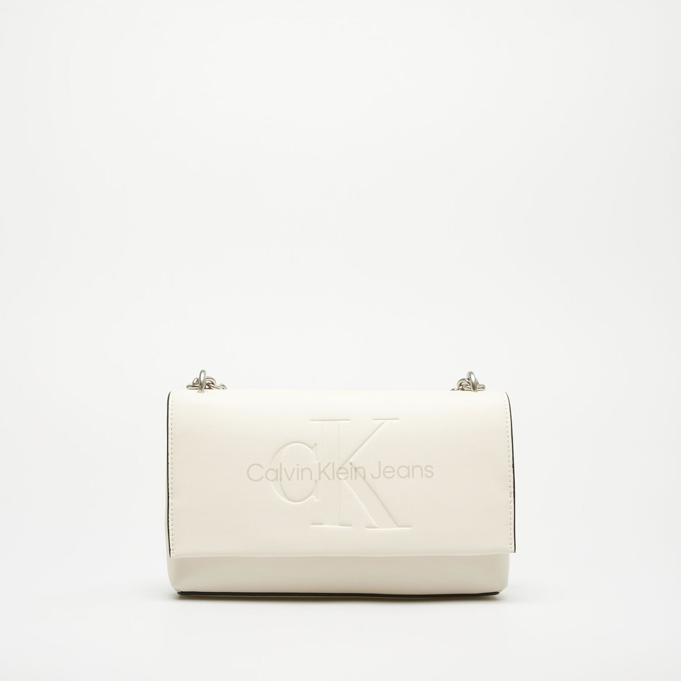 Damska torebka CALVIN KLEIN TOREBKA RE-LOCK CONV SHOULDER BAG SHINY k60k612221pcj kolor biały