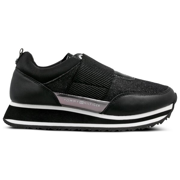 Damskie sneakersy (buty) TOMMY HILFIGER ELASTIC RETRO RUNNER fw0fw03336990 kolor czarny
