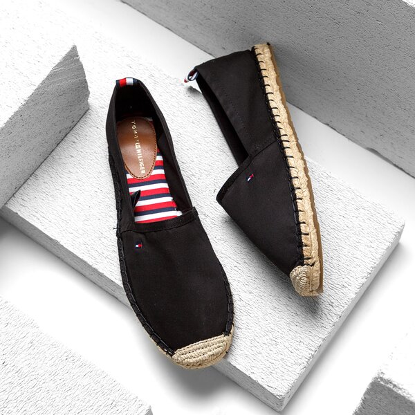 Damskie espadryle TOMMY HILFIGER INT-L1285ANA 11D fw0fw00382990 kolor czarny