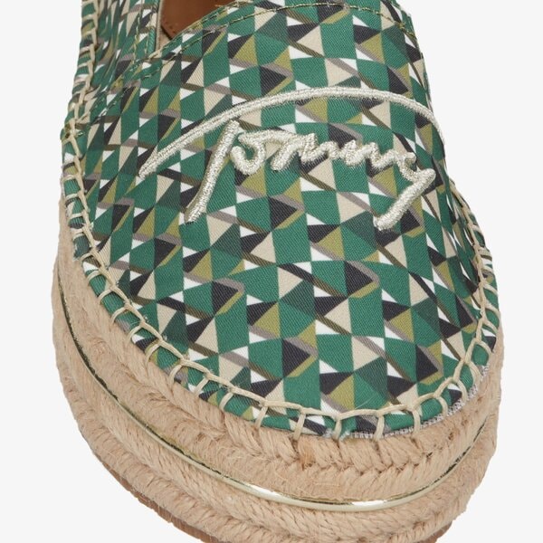Damskie espadryle TOMMY HILFIGER TH GEO PRINT ESPADRILLE fw0fw063540h7 kolor zielony