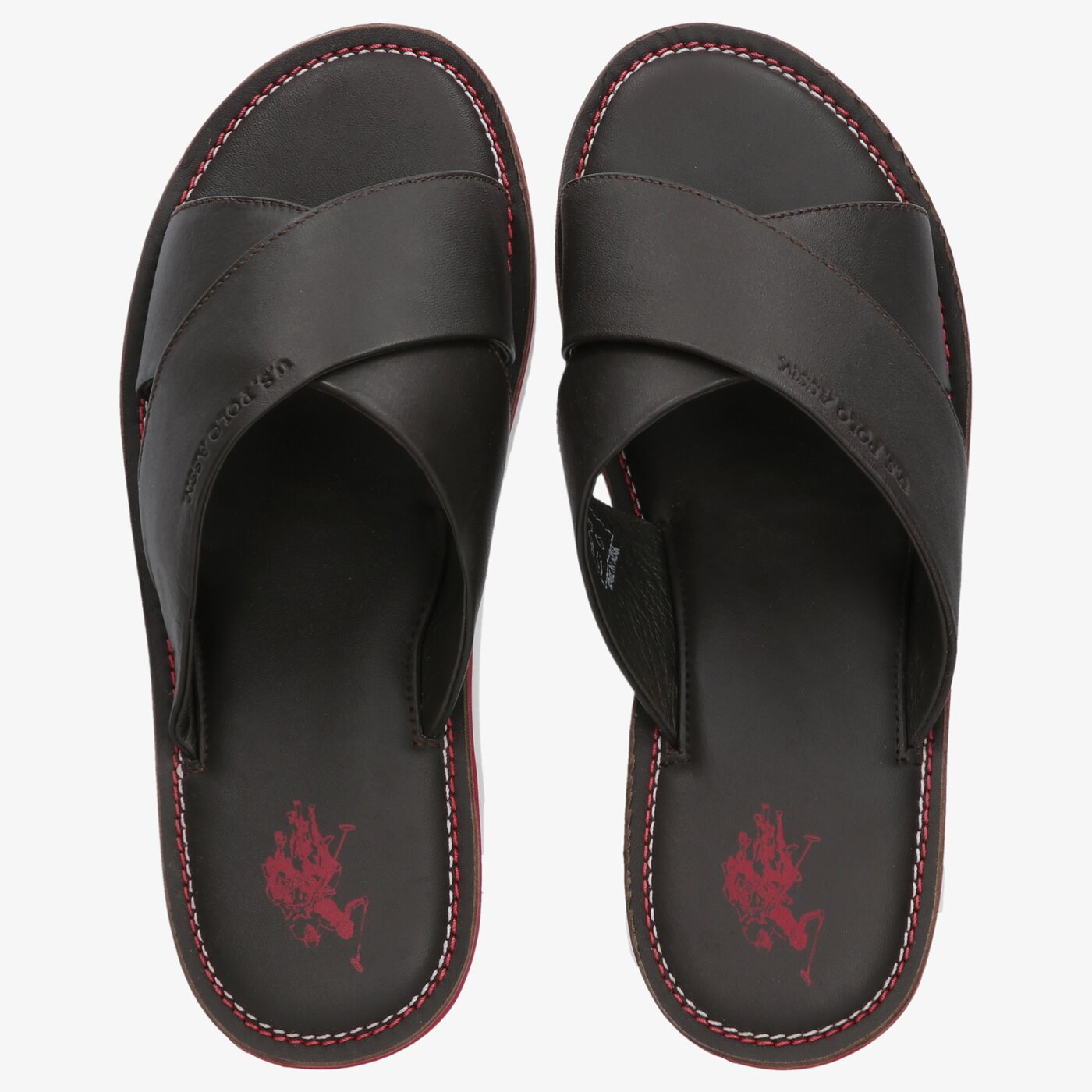 Męskie klapki U.S. POLO ASSN MYLO002M mylo002 lthdbr001 kolor brązowy