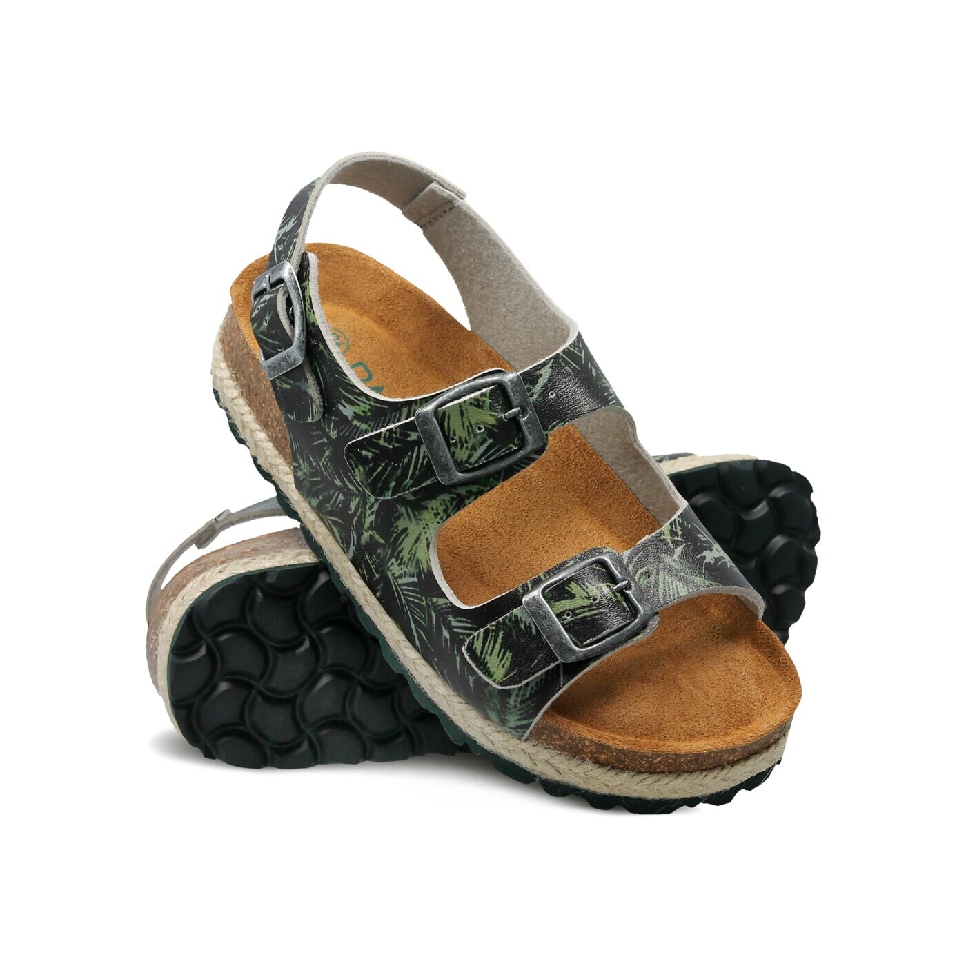 Dziecięce sandały / klapki PAEZ BIO CONGO PRINT HAND PALMS GREEN 1832752k07-400 kolor czarny
