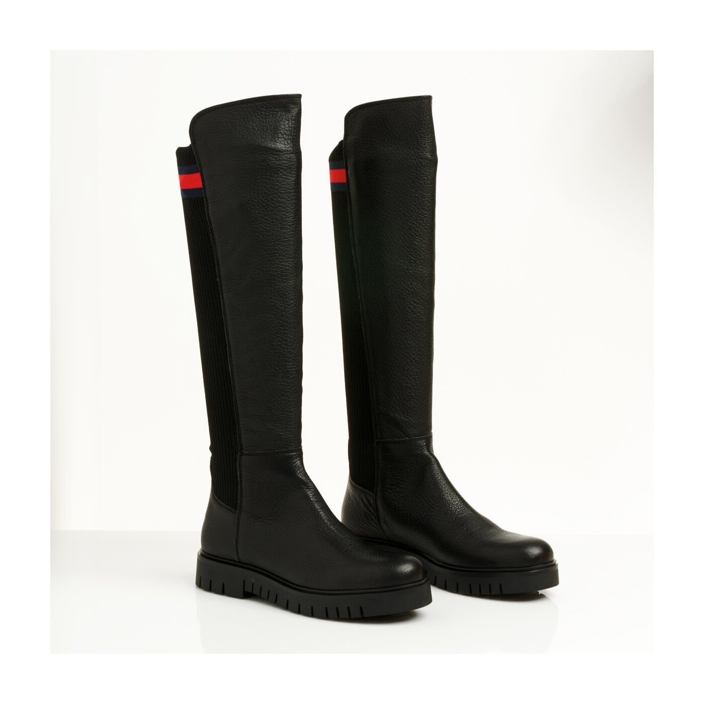 Damskie kozaki TOMMY HILFIGER FLAG SOCK TOMMY JEANS BOOT en0en00661990 kolor czarny