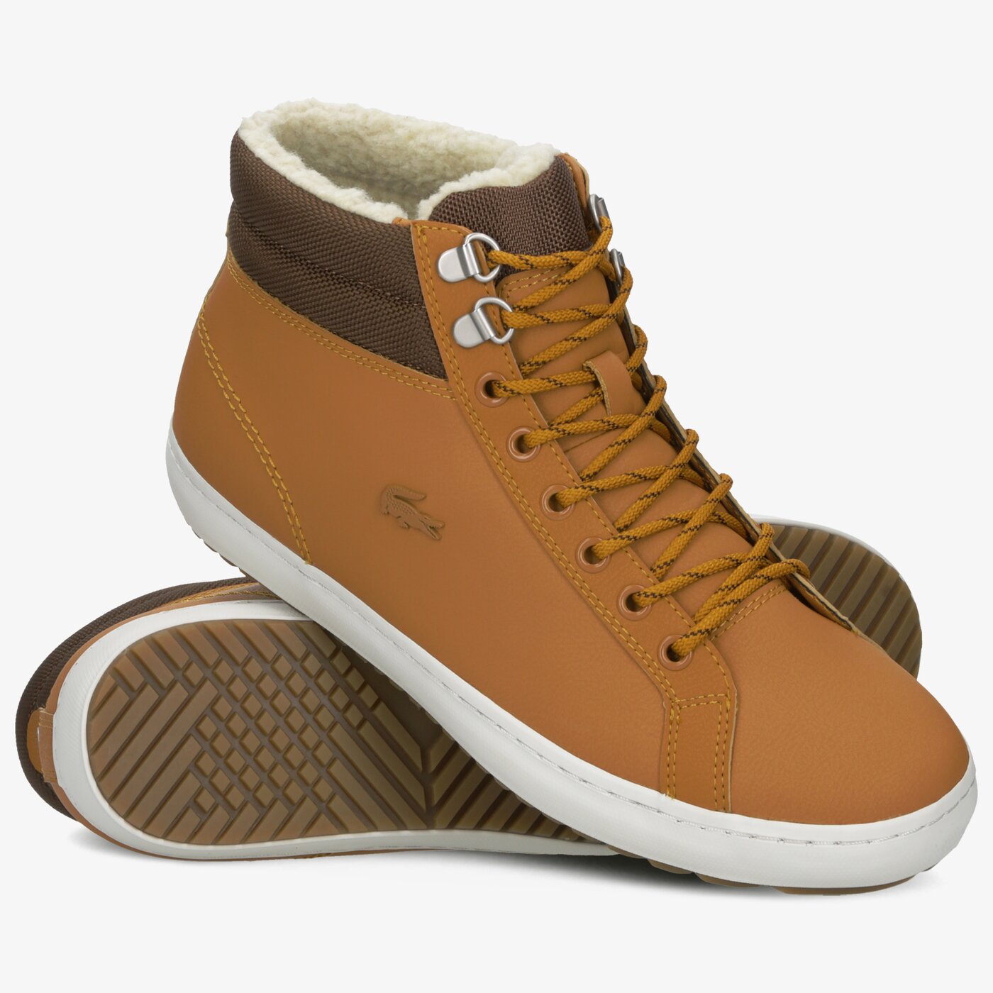 Męskie sneakersy (buty) LACOSTE STRAIGHTSETTHERMO4191CMA 738cma0012tb2 kolor brązowy