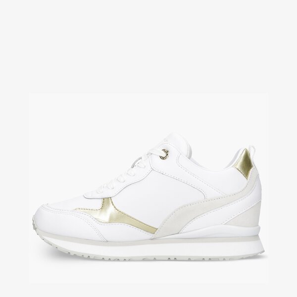 Damskie sneakersy (buty) TOMMY HILFIGER METALLIC DRESSY WEDGE SNEAKER fw0fw05801ybr kolor biały
