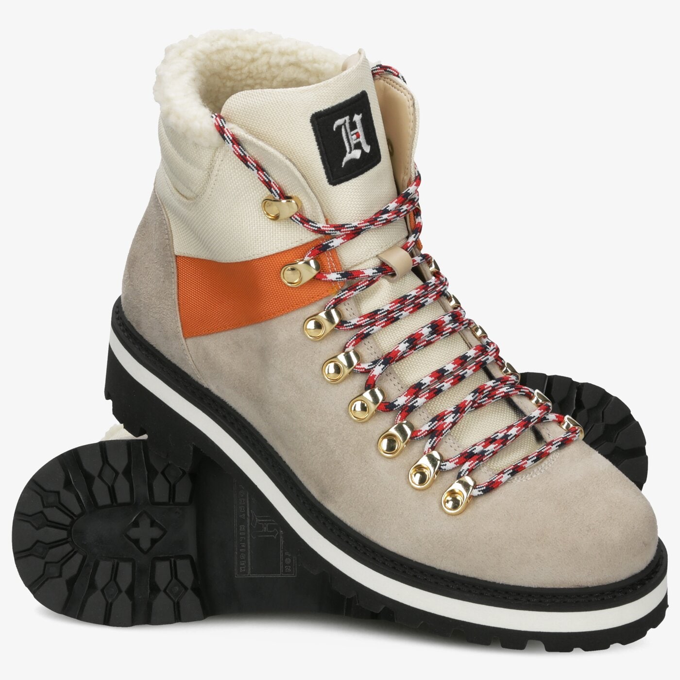 Męskie buty outdoor (trekkingowe) TOMMY HILFIGER LH EXPEDITION TRAIL BOOT fm0fm02526yae kolor czerwony