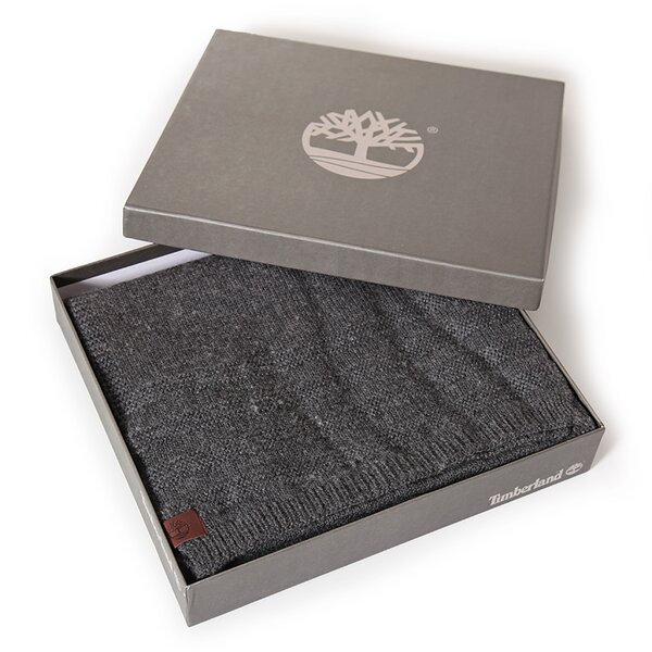 Męski szalik / rękawiczki TIMBERLAND SZALIK CASHMERE SCARF GIFT BOX j1818010 kolor szary