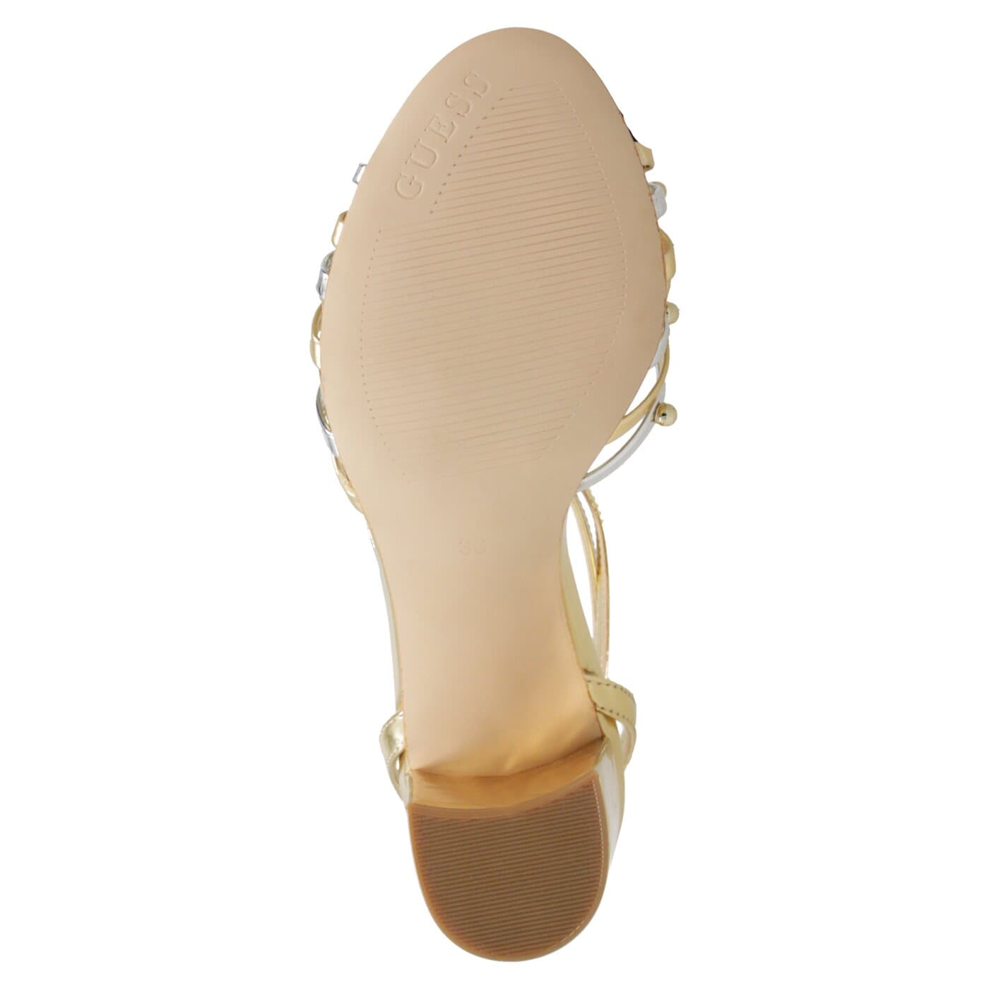 Damskie sandały GUESS MADESTY SANDAL fl6mdslel03silgo kolor złoty