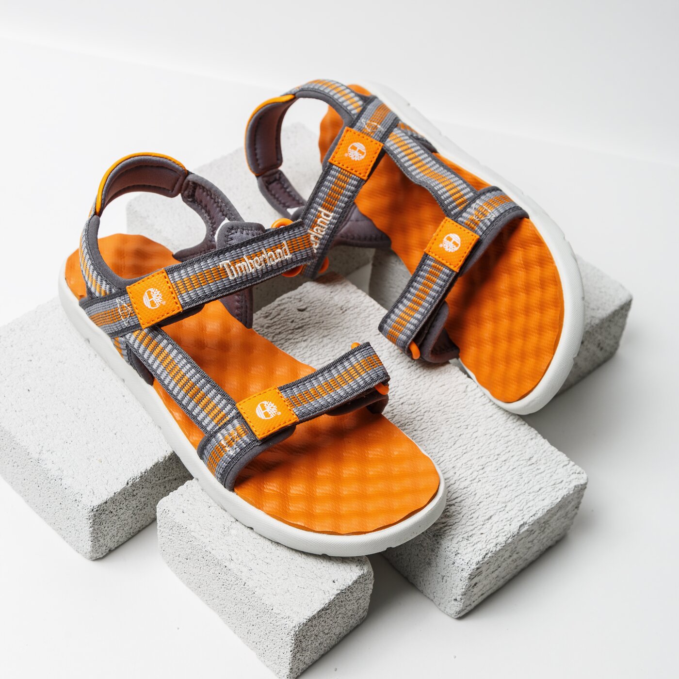 Dziecięce sandały / klapki TIMBERLAND PERKINS ROW WEBBING SNDL a1px5 kolor szary