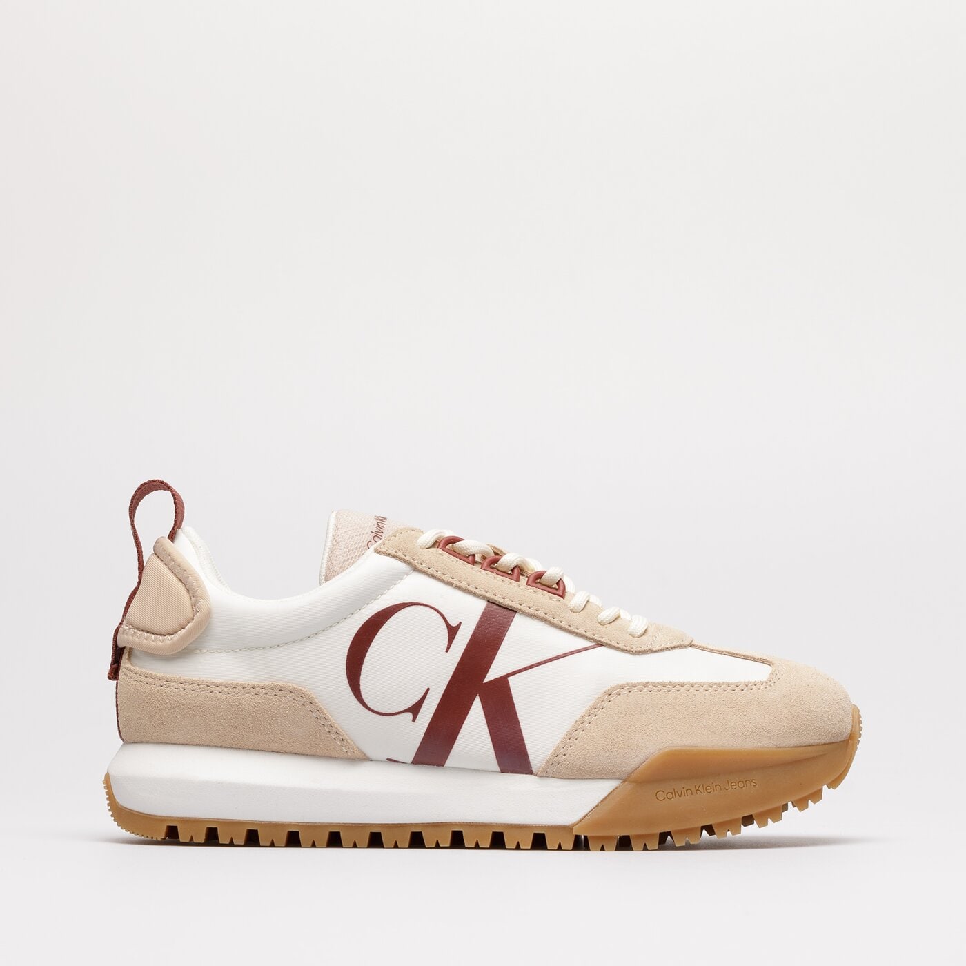 Damskie sneakersy (buty) CALVIN KLEIN NEW RETRO RUNNER LACEUP LOW yw0yw00683af6 kolor biały