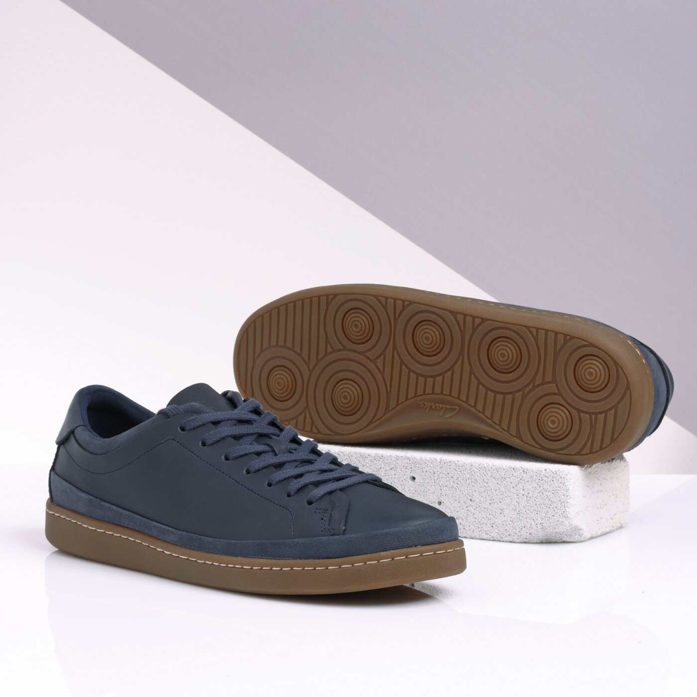 Męskie trampki CLARKS NATHAN CRAFT 26139037 kolor granatowy