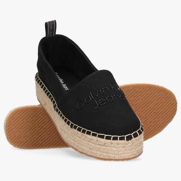Damskie espadryle CALVIN KLEIN FLATFORM ESPADRILLES yw0yw00579bds kolor czarny