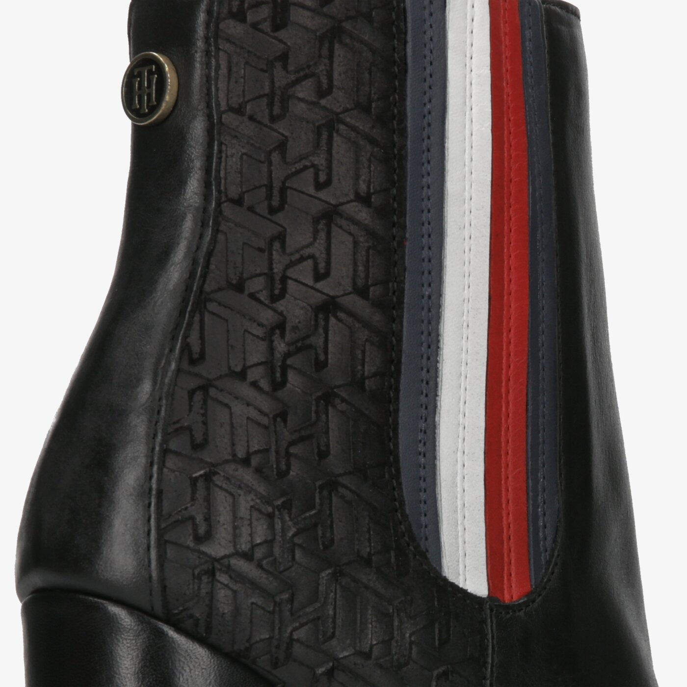 Damskie botki / sztyblety TOMMY HILFIGER SPORTY MONOGRAM HIGH BOOTIE fw0fw04324990 kolor czarny