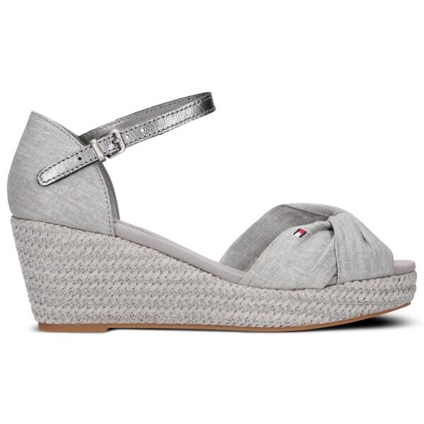 Damskie sandały TOMMY HILFIGER ELBA 43C1 ICONIC ELBA METALLIC CANVAS fw0fw04079018 kolor szary