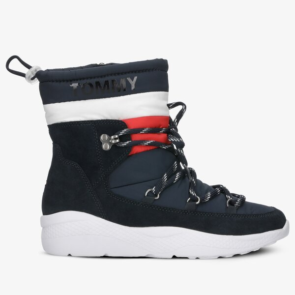 Damskie śniegowce TOMMY HILFIGER CORPORATE PADDED NYLON BOOT en0en00671403 kolor granatowy