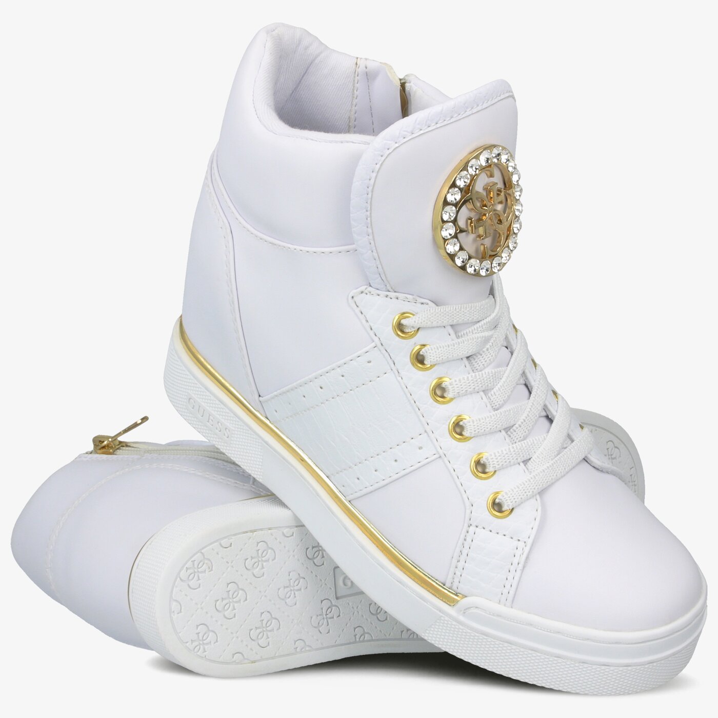 Damskie trampki GUESS FREETA fl5freele12white kolor biały