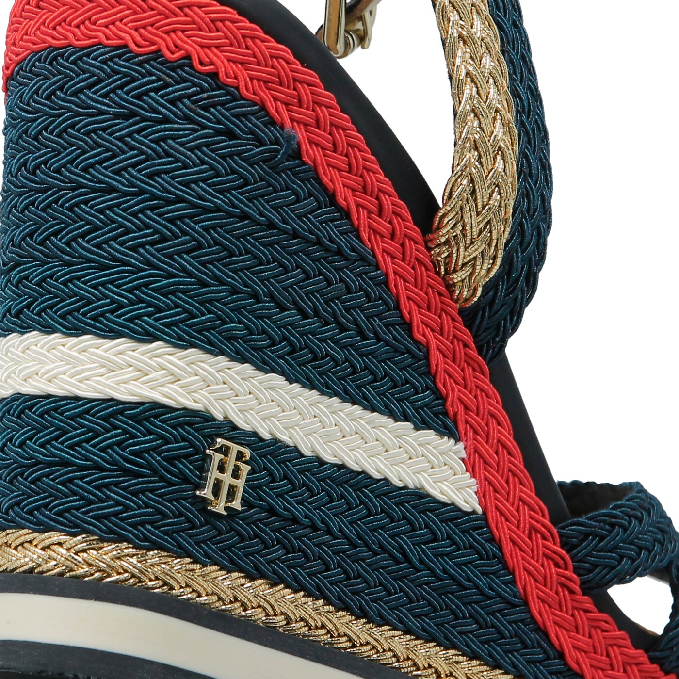Damskie sandały TOMMY HILFIGER CORPORATE WEDGE SANDAL SPORTY fw0fw02396020 kolor granatowy