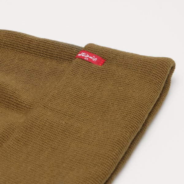 Damska czapka zimowa LEVI'S CZAPKA SLOUCHY RED TAB BEANIE d7543-0006 kolor khaki