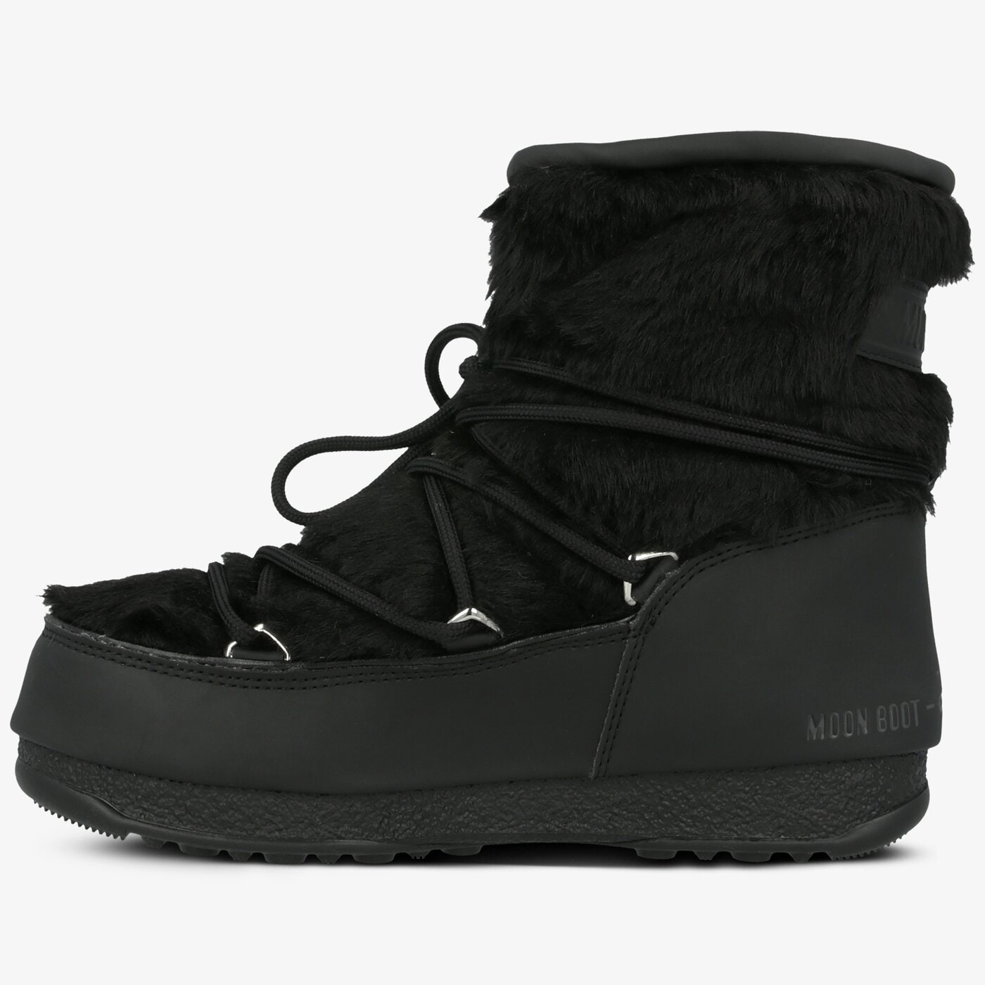 Damskie śniegowce MOON BOOT MONACO LOW FUR WP 2  #24009700001# kolor czarny
