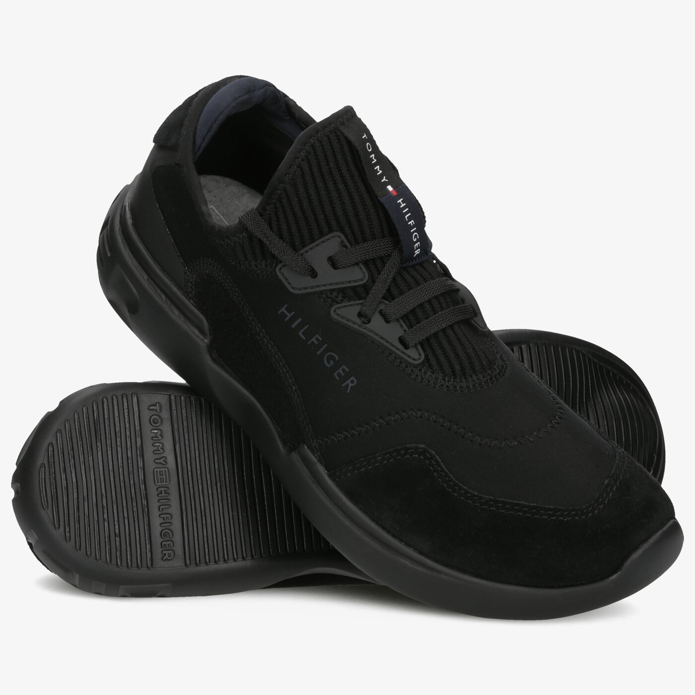 Męskie sneakersy (buty) TOMMY HILFIGER CORPORATE MIX MODERN RUNNER fm0fm02382990 kolor czarny