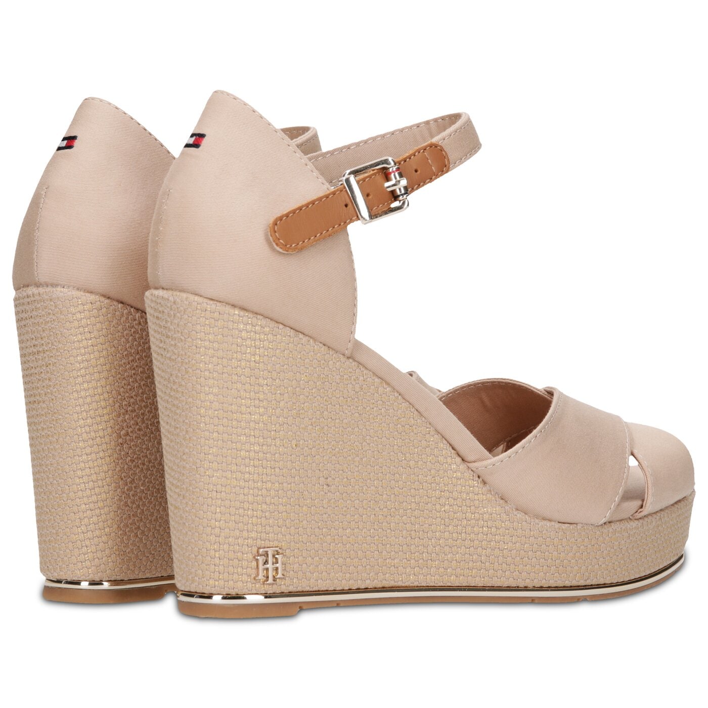 Damskie sandały TOMMY HILFIGER SELENA 2D FEMININE WEDGE SANDAL BASIC fw0fw04078932 kolor beżowy