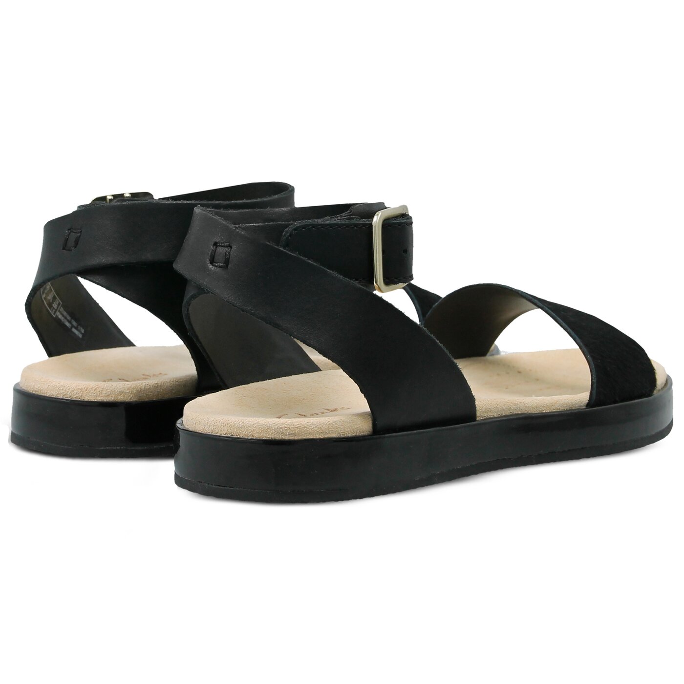 clarks botanic slide black leather