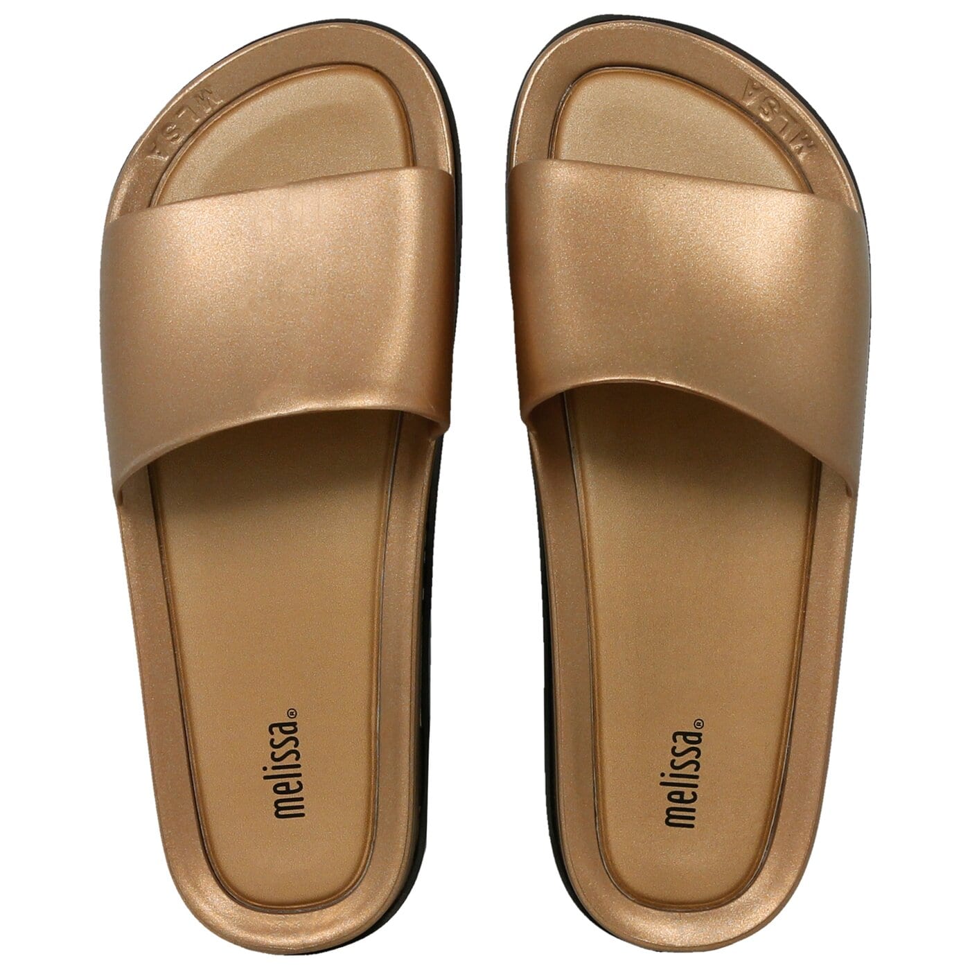 Damskie klapki MELISSA BEACH SLIDE PLATFORM 3235050919 kolor złoty