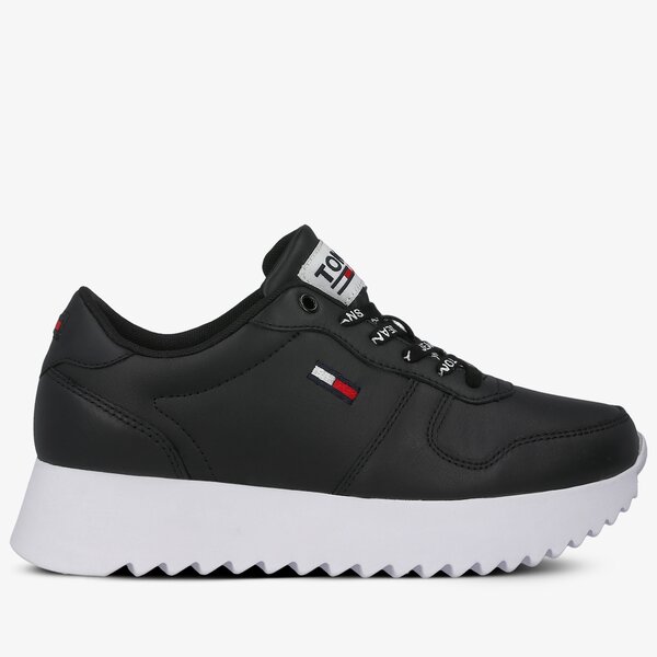 Damskie sneakersy (buty) TOMMY HILFIGER IMOGEN 1A HIGH CLEATED LEATHER en0en01120bds kolor czarny