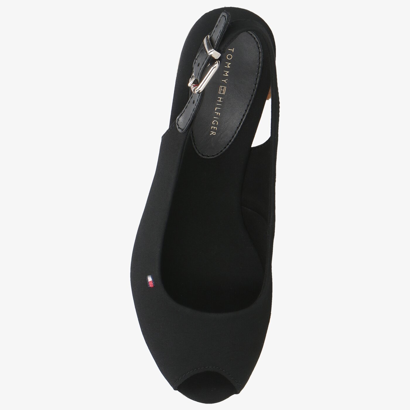 Damskie szpilki / czółenka TOMMY HILFIGER ICONIC ELBA SLING BACK WEDGE fw0fw04788bds kolor czarny