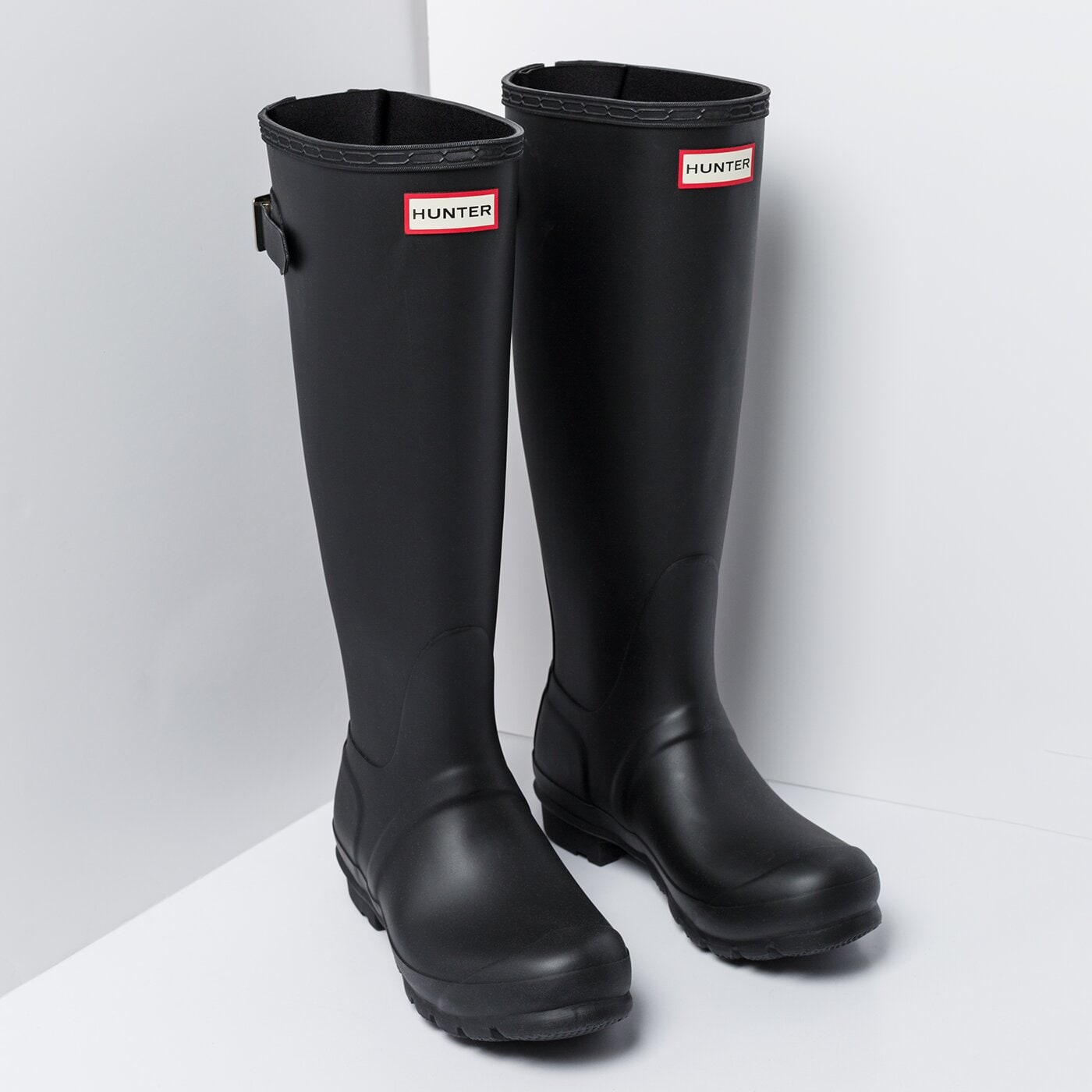 Damskie kalosze (buty gumowe) HUNTER ORIGINAL BACK ADJUST wft1001rma-blk kolor czarny