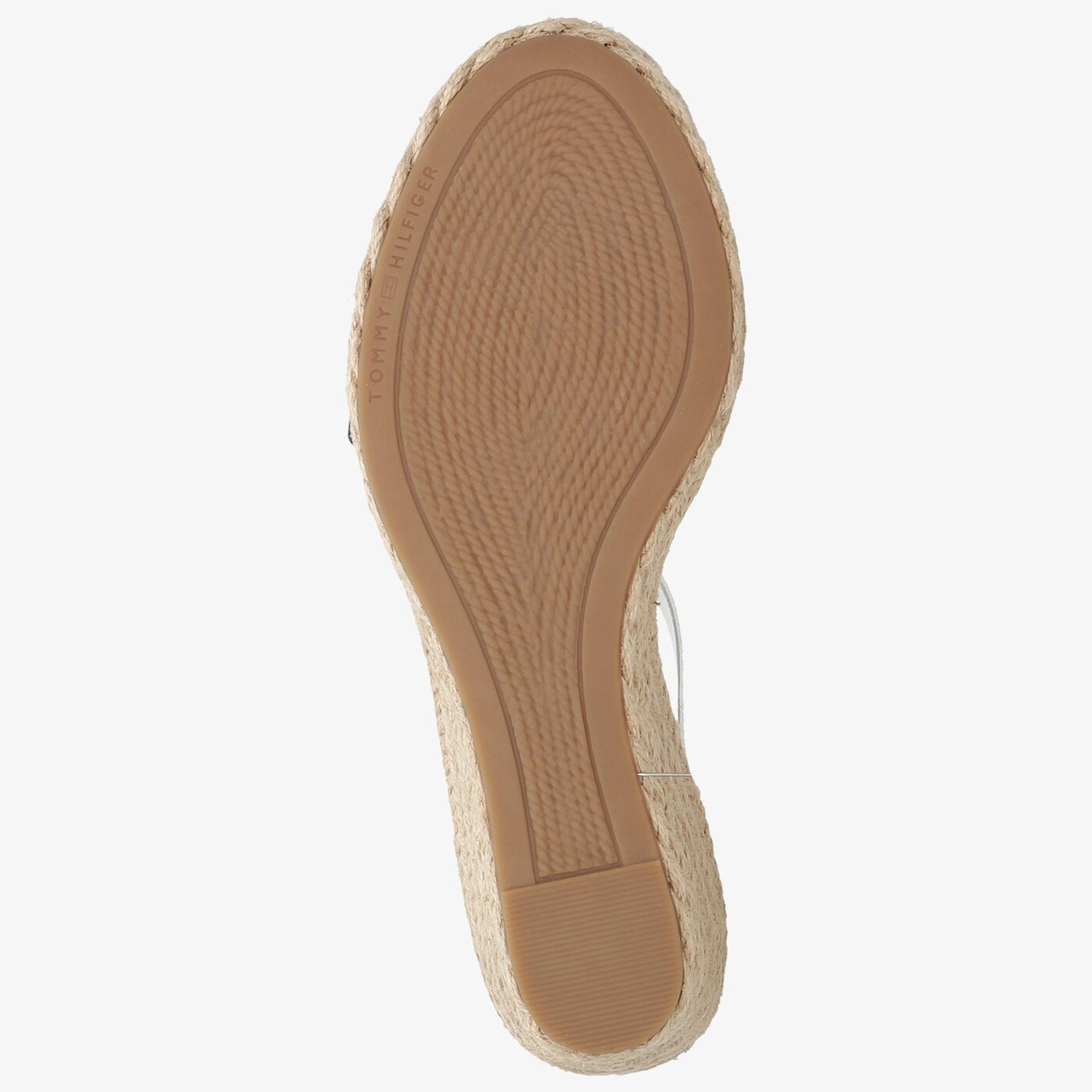 Damskie sandały TOMMY HILFIGER SHIMMERY RIBBON MID WEDGE SANDAL fw0fw05614ybl kolor biały