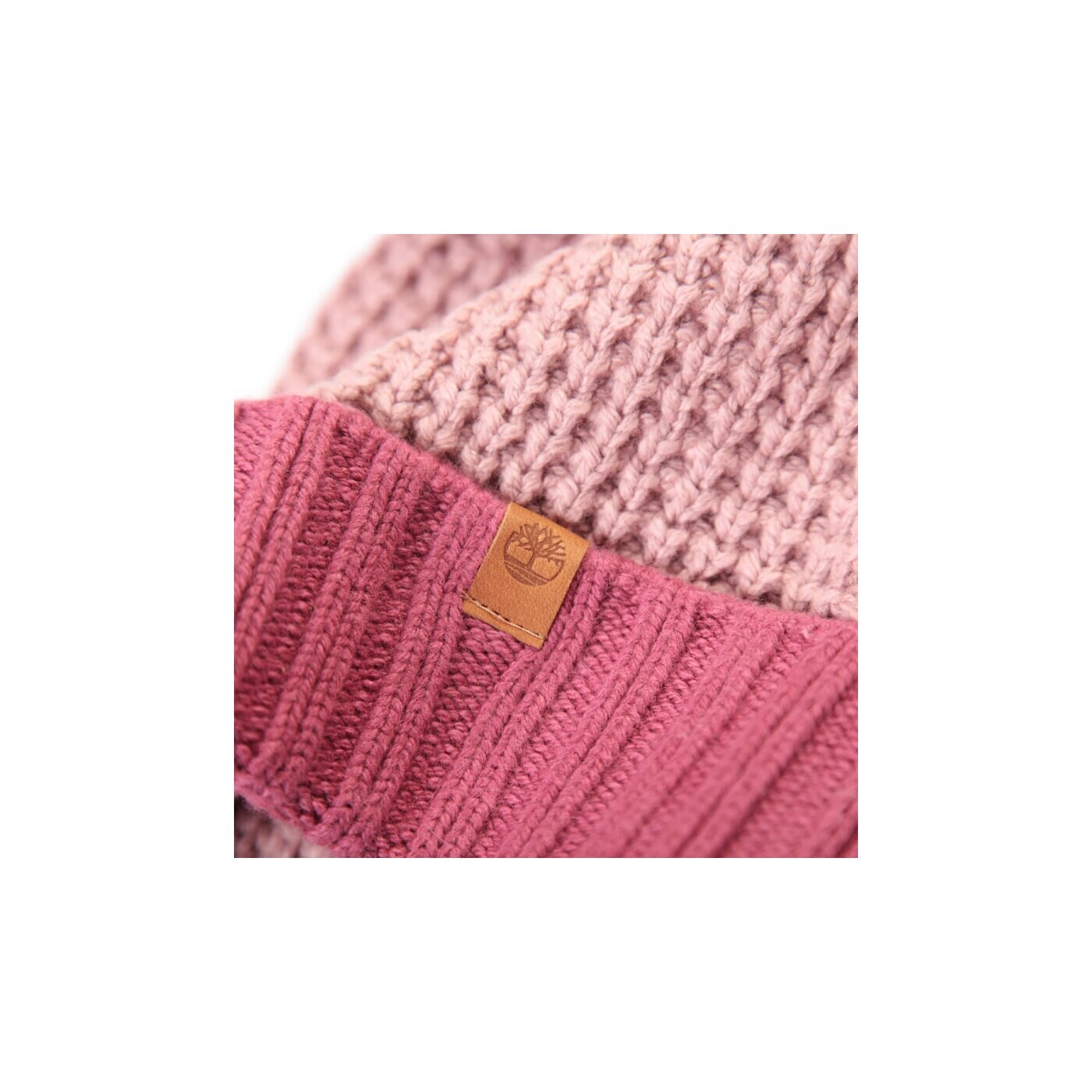 Damska czapka zimowa TIMBERLAND CZAPKA WAFFLE KNIT POM BEANIE j1805695 kolor różowy