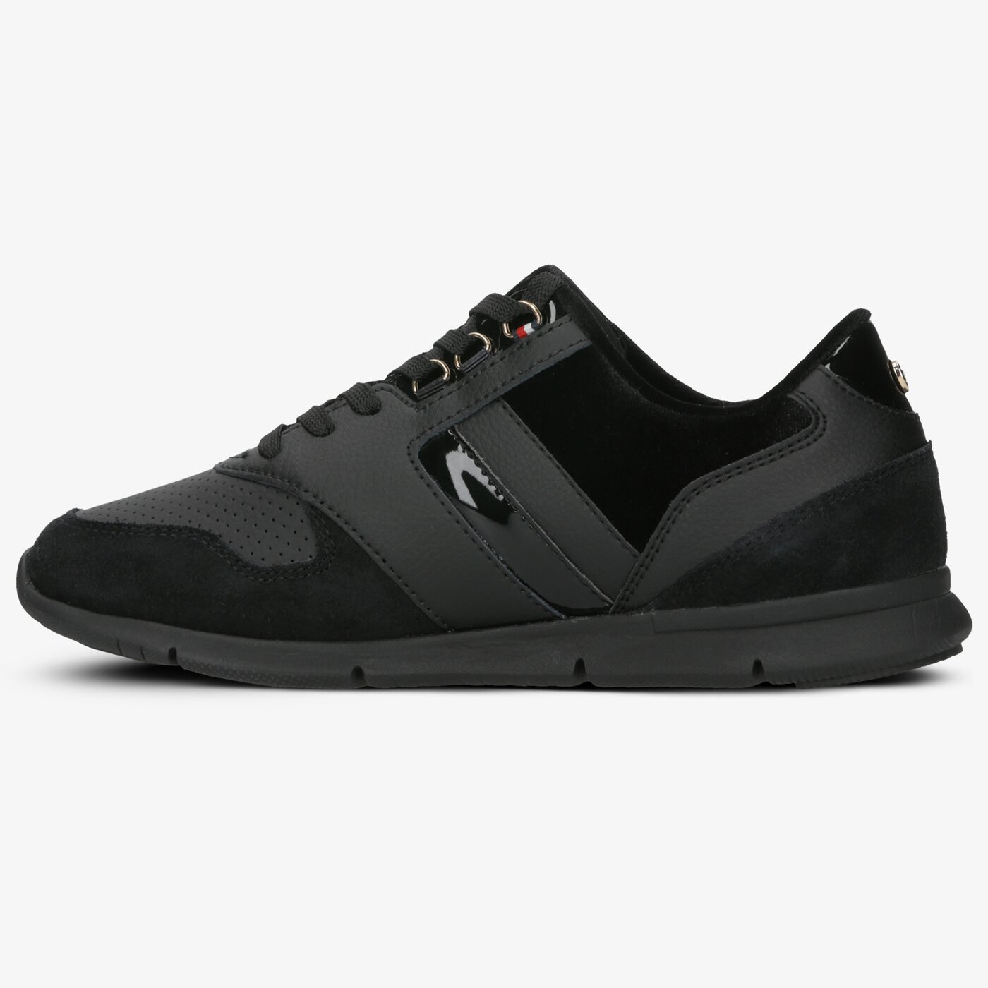 Damskie sneakersy (buty) TOMMY HILFIGER VELVET LACE LIGHT WEIGHT SNEAKER fw0fw04312990 kolor czarny