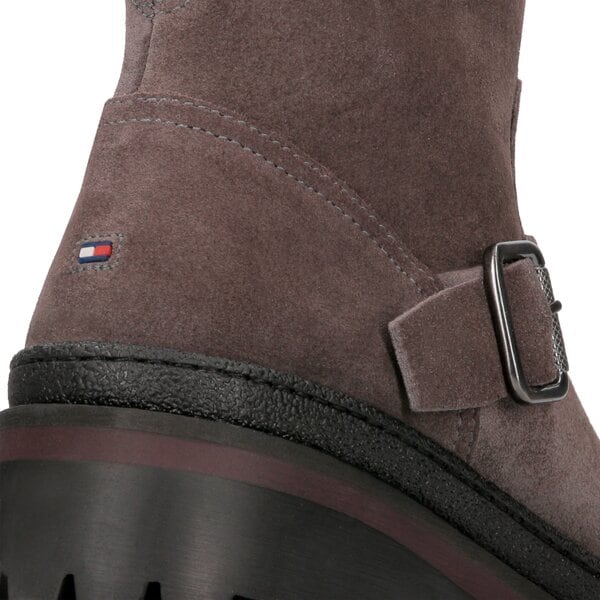 Damskie botki / sztyblety TOMMY HILFIGER BASIC BIKER BOOT SUEDE fw0fw03308039 kolor szary