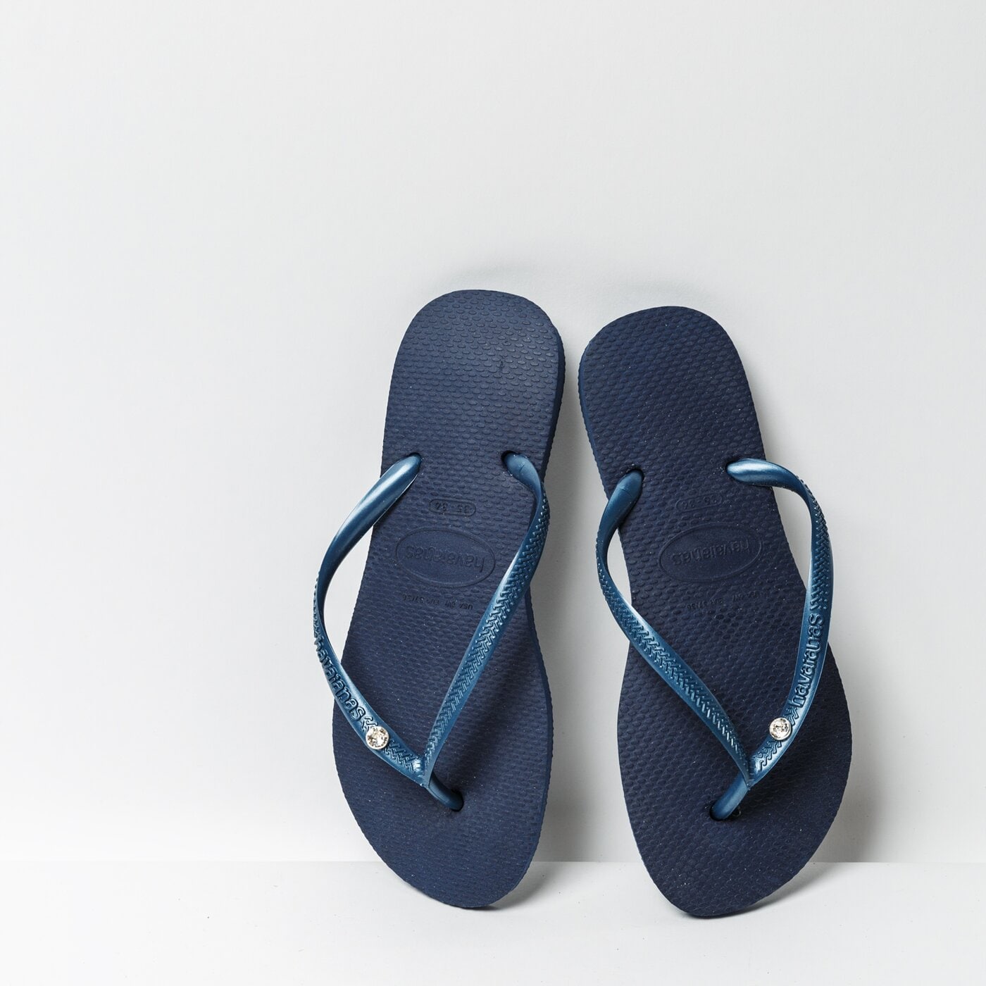 Damskie klapki HAVAIANAS SLIM CRYSTAL GLAMOUR SW 41195170555 kolor granatowy