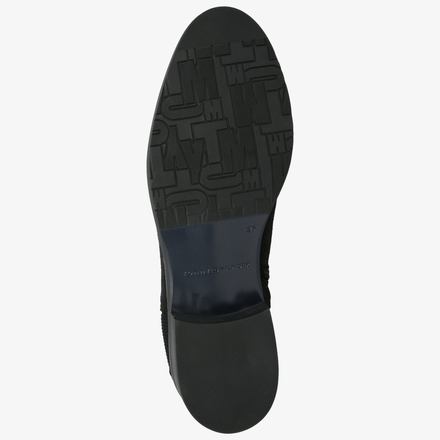 Damskie botki / sztyblety TOMMY HILFIGER TH HARDWARE SUEDE FLAT BOOTIE fw0fw04281990 kolor czarny