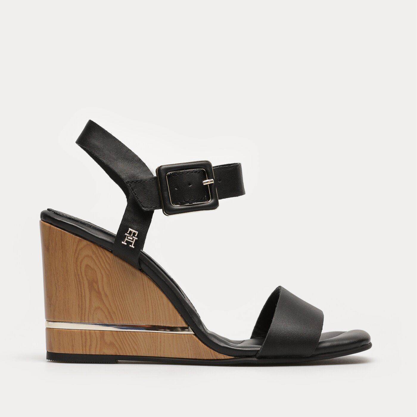 Damskie szpilki / czółenka TOMMY HILFIGER HARDWARE WEDGE SANDAL fw0fw07074bds kolor czarny