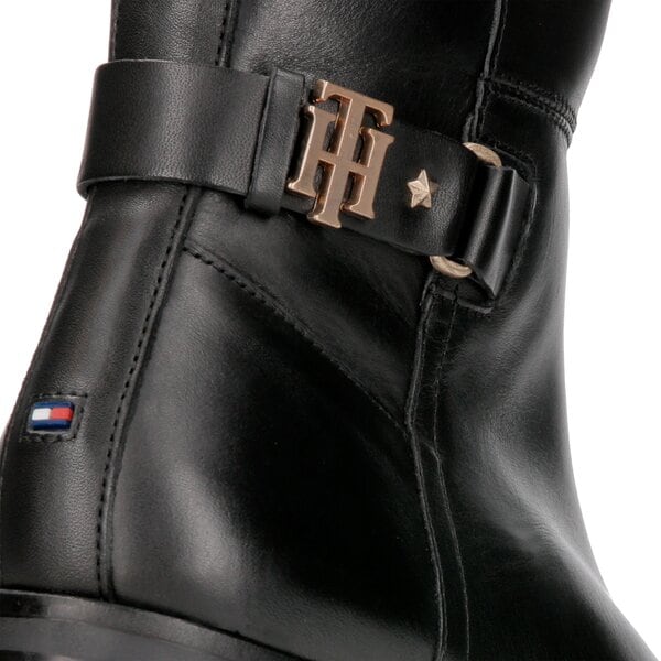 Damskie kozaki TOMMY HILFIGER TH BUCKLE HIGH BOOT fw0fw03626990 kolor czarny