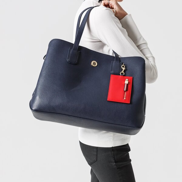 Damska nerka / saszetka TOMMY HILFIGER TOREBKA CHARMING TOMMY WORK BAG aw0aw07312cjm kolor granatowy